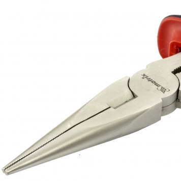 17168 | Длинногубцы прямые 200 мм, никелированные, двухкомпонентные рукоятки, MATRIX NICKEL-1