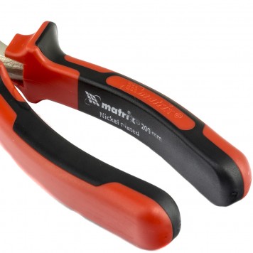 17168 | Длинногубцы прямые 200 мм, никелированные, двухкомпонентные рукоятки, MATRIX NICKEL-2