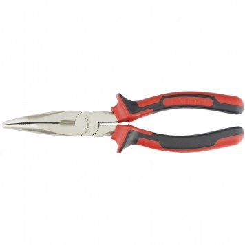 17424 | Длинногубцы изогнутые 200 мм, никелированные, двухкомпонентные рукоятки, MATRIX NICKEL-0