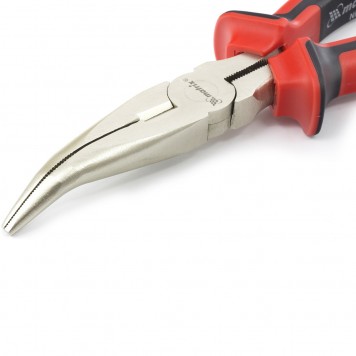 17424 | Длинногубцы изогнутые 200 мм, никелированные, двухкомпонентные рукоятки, MATRIX NICKEL-1