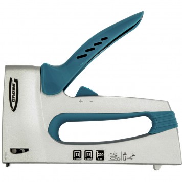 41002 | Степлер мебельный, алюминиевый корпус, регулировка удара, тип скобы: 13, 53, 300, 6-16 мм, GROSS-0