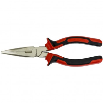 17422 | Длинногубцы изогнутые 180 мм, никелированные, двухкомпонентные рукоятки, MATRIX NICKEL-0