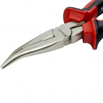 17422 | Длинногубцы изогнутые 180 мм, никелированные, двухкомпонентные рукоятки, MATRIX NICKEL-1