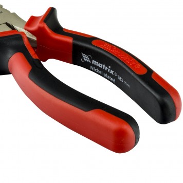 17422 | Длинногубцы изогнутые 180 мм, никелированные, двухкомпонентные рукоятки, MATRIX NICKEL-2