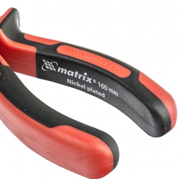 17355 | Круглогубцы 160 мм, никелированные, двухкомпонентные рукоятки, MATRIX-2