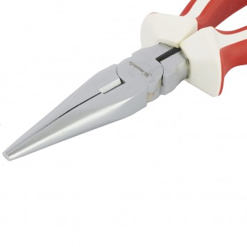 17190 | Длинногубцы прямые, 200 мм, никелированные, трехкомпонентные рукоятки, MATRIX WHITE NICKEL-1