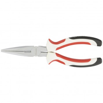 17189 | Длинногубцы прямые 180 мм, никелированные, трехкомпонентные рукоятки, MATRIX WHITE NICKEL-0