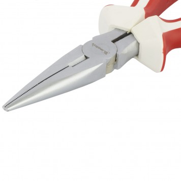 17189 | Длинногубцы прямые 180 мм, никелированные, трехкомпонентные рукоятки, MATRIX WHITE NICKEL-1