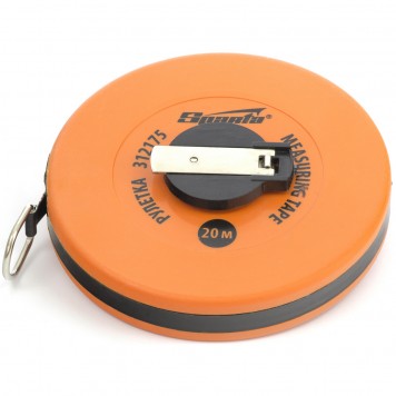 312175 | Рулетка геодезическая, 20 м х 12,5 мм, лента ПВХ, закрытый круглый корпус, SPARTA-0