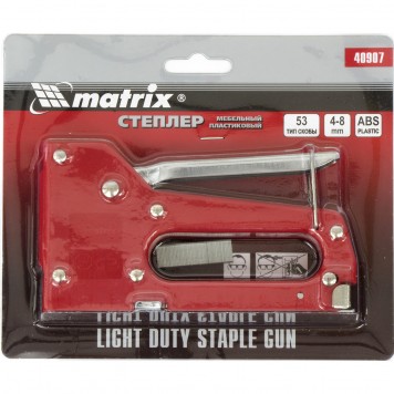40907 | Степлер мебельный пластиковый, тип скобы 53, 4-8 мм, MATRIX-1