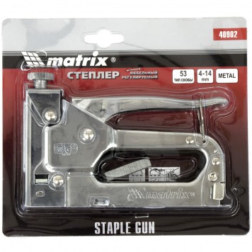 40902 | Степлер мебельный регулируемый, тип скобы 53, 4-14 мм, MATRIX MASTER-1