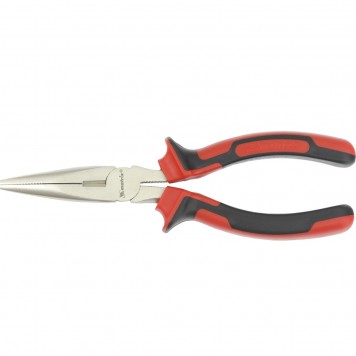 17166 | Длинногубцы прямые 180 мм, никелированные, двухкомпонентные рукоятки, MATRIX NICKEL-0