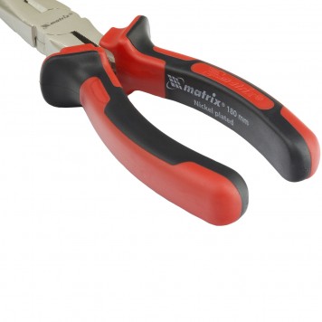 17166 | Длинногубцы прямые 180 мм, никелированные, двухкомпонентные рукоятки, MATRIX NICKEL-2