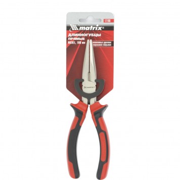 17166 | Длинногубцы прямые 180 мм, никелированные, двухкомпонентные рукоятки, MATRIX NICKEL-3