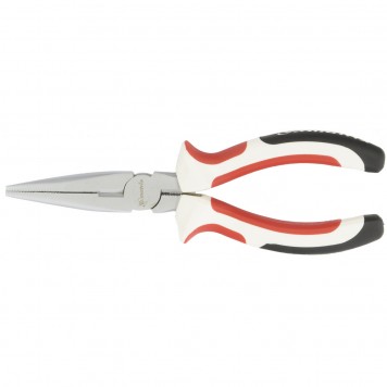 17188 | Длинногубцы прямые 160 мм, никелированные, трехкомпонентные рукоятки, MATRIX WHITE NICKEL-0