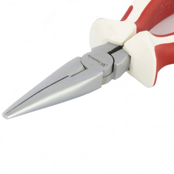 17188 | Длинногубцы прямые 160 мм, никелированные, трехкомпонентные рукоятки, MATRIX WHITE NICKEL-1