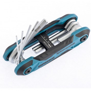 16412 | Набор ключей имбусовых HEX, складные, 8 шт CrV, GROSS-0