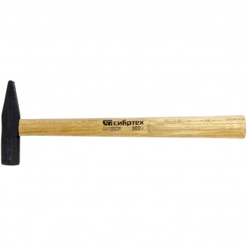 10214 | Молоток слесарный 300 г, квадратный боек, деревянная рукоятка, СИБРТЕХ-0