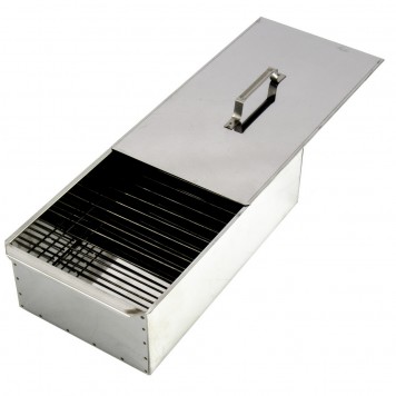 69528 | Коптильня двухъярусная 420 x 270 x 175 мм, нержавеющая сталь, 0,8 мм. с поддоном, PALISAD CAMPING-0