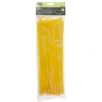 45509 | Хомуты, 300 x 3,6 мм, пластиковые, желтые, 100 шт, СИБРТЕХ-0