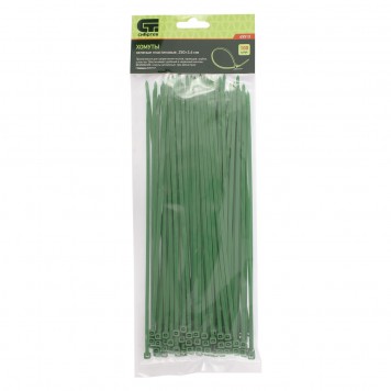 45513 | Хомуты, 250 x 3,6 мм, пластиковые, зеленые, 100 шт, СИБРТЕХ-0
