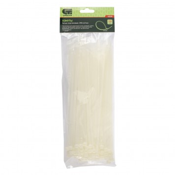 45535 | Хомуты, 250 x 4,8 мм, пластиковые, белые, 100 шт, СИБРТЕХ-0