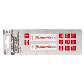 782009 | Полотна по металлу для сабельной пилы S922EF 125/1,4 мм, Bimetal, 2 шт, Pro, MATRIX-1