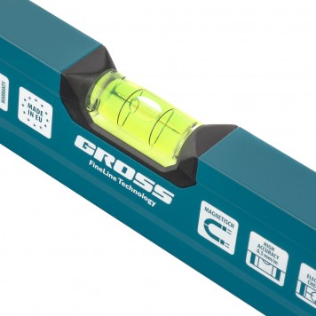 33712 | Уровень алюминиевый, 800 мм, магнит, 2 глазка, GROSS MAGNETISCH-1