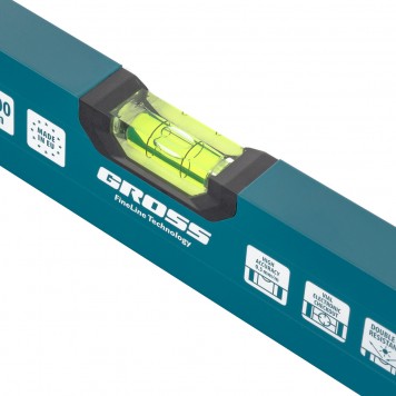 33903 | Уровень алюминиевый, 1000 мм, 2 глазка, HanD Werker, GROSS-1