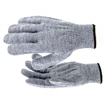 68654 | Перчатки трикотажные, акрил, серое мулине, оверлок, СИБРТЕХ-0