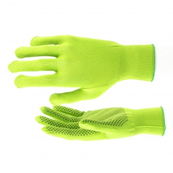 67828 | Перчатки Нейлон, ПВХ точка, 13 класс, цвет изумрудный, L Россия, РОССИЯ-0