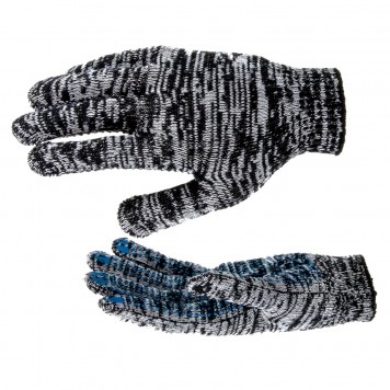 67789 | Перчатки х/б, меланж, ПВХ покрытие, "Точка", 10 класс Россия, РОССИЯ-0