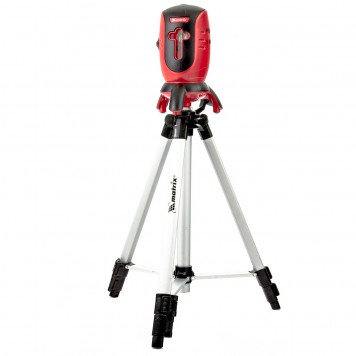 35063 | Уровень лазерный ML01T, дальность 10 м, точность ± 0,5 мм. / 1 м, длина волны 650 нм, проекция 1 вертикальная 1 горизонтальная плоскость, резьба под штатив 5/8", штатив в комплекте, MATRIX-0