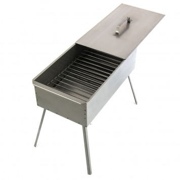 69527 | Коптильня двухъярусная 500 x 270 x 175 мм, 0,8 мм, с поддоном, на ножках, PALISAD CAMPING-0