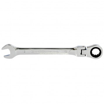 14864 | Ключ комбинированный трещоточный, 12 мм, CrV, шарнирный, зеркальный хром, MATRIX PROFESSIONAL-0