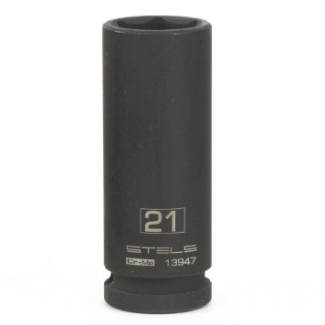 13947 | Головка ударная удлиненная шестигранная, 21 мм, 1/2, CrMo, STELS-0