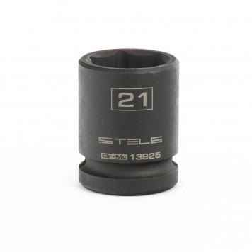 13925 | Головка ударная шестигранная, 21 мм, 1/2, CrMo, STELS-0