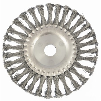 74636 | Щетка для УШМ 175 мм, посадка 22,2 мм, плоская, крученая проволока 0,5 мм, MATRIX-0