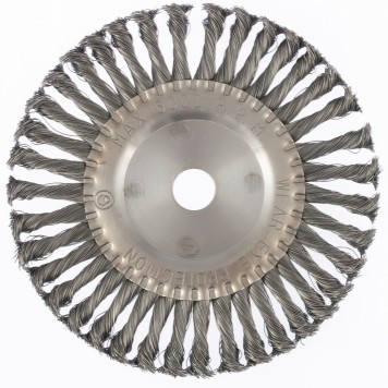 74638 | Щетка для УШМ 200 мм, посадка 22,2 мм, плоская, крученая проволока 0,5 мм, MATRIX-0