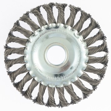 74632 | Щетка для УШМ 125 мм, посадка 22,2 мм, плоская, крученая проволока 0,5 мм, MATRIX-0