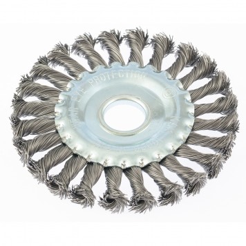 74632 | Щетка для УШМ 125 мм, посадка 22,2 мм, плоская, крученая проволока 0,5 мм, MATRIX-1