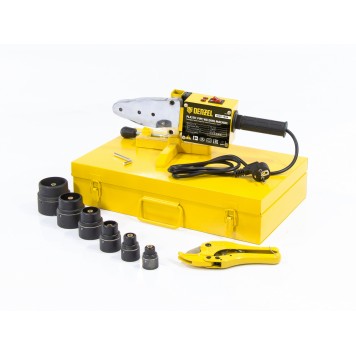 94205 | Аппарат для сварки пластиковых труб DWP-1500, 1500 Вт, 260-300 град, комплект насадок, 20-63 мм, DENZEL-0