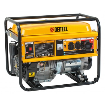 94638 | Генератор бензиновый GE 7900, 6.5 кВт, 220 В/50 Гц, 25 л, ручной пуск, DENZEL-0