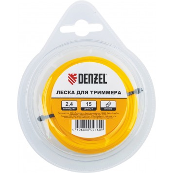 96161 | Леска для триммера треугольная, 1,6 мм х 15 м, DENZEL-0