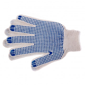 67772 | Перчатки х/б, ПВХ покрытие, "Точка", 7 класс Россия, РОССИЯ-1