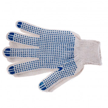 67717 | Перчатки х/б, ПВХ покрытие, "Точка", 6 пар в упаковке, 7 класс Россия, РОССИЯ-2