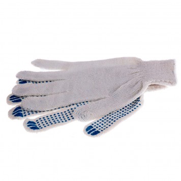 67717 | Перчатки х/б, ПВХ покрытие, "Точка", 6 пар в упаковке, 7 класс Россия, РОССИЯ-3