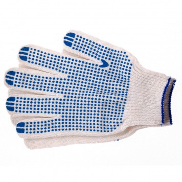 67702 | Перчатки х/б, ПВХ покрытие, "Точка", 10 класс, стикер, PALISAD-2