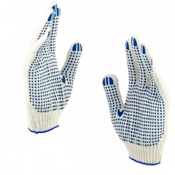 67702 | Перчатки х/б, ПВХ покрытие, "Точка", 10 класс, стикер, PALISAD-3
