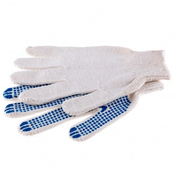 67715 | Перчатки х/б, ПВХ покрытие, "Точка", 10 класс Россия, РОССИЯ-2